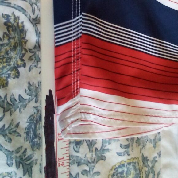 O'NEILL 42" W x 21" OUTSEAM RWB ULTRASUEDE SWIM BOARDSHORTS TIE & 11" INSEAM - Picture 5 of 10